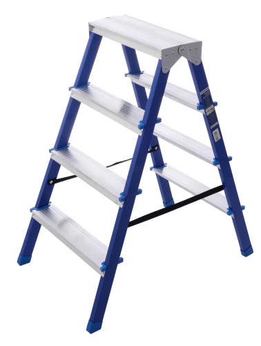 Стремянка стальная  двухсторонняя стальная с алюминиевыми ступенями STAIRS  4 ступени (арт. CS 204) от магазина ЛесКонПром.ру