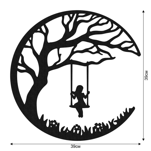 Декопанно 39х39 см Качели на дереве от магазина ЛесКонПром.ру