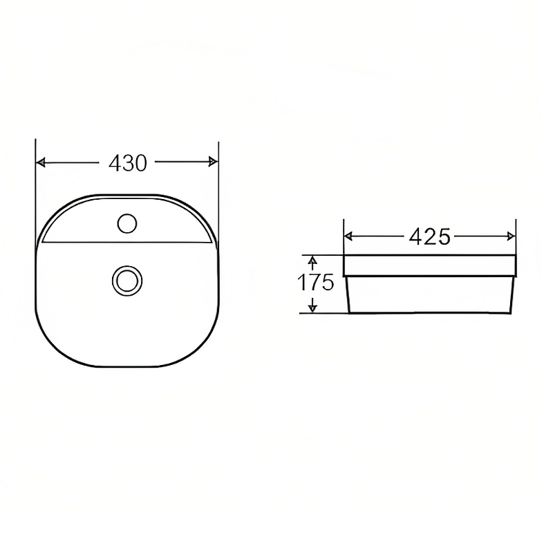 Раковина D&K Quadro 43 DT1510916 Белая от магазина ЛесКонПром.ру