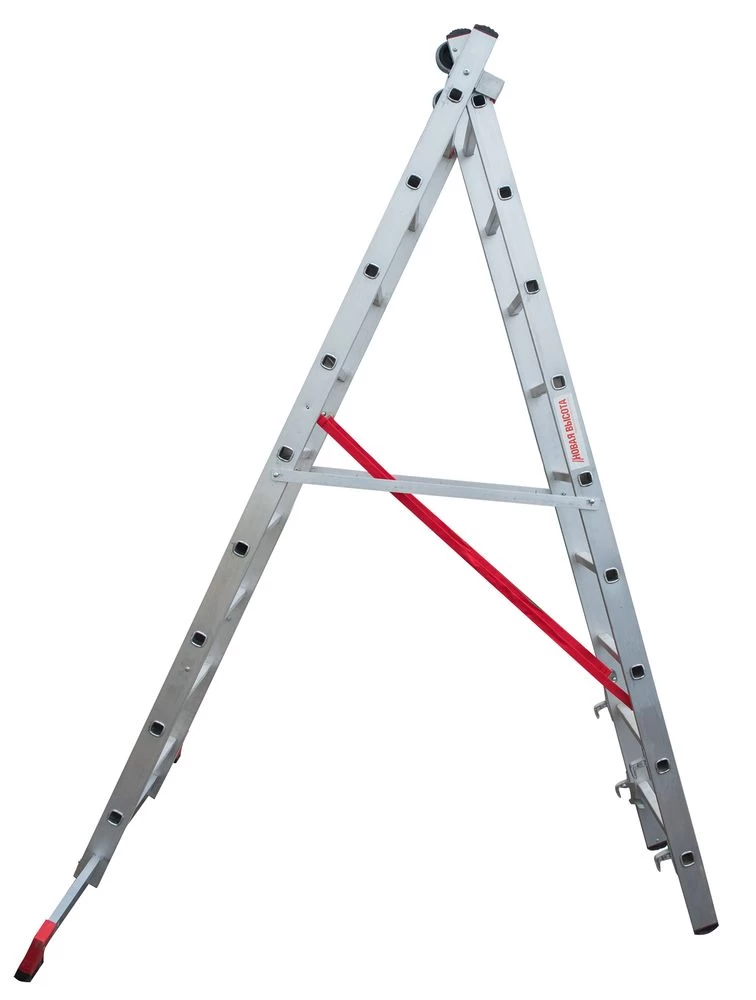 Лестница алюминиевая двухсекционная индустриальная Новая Высота 2x9 арт. 5220209 от магазина ЛесКонПром.ру