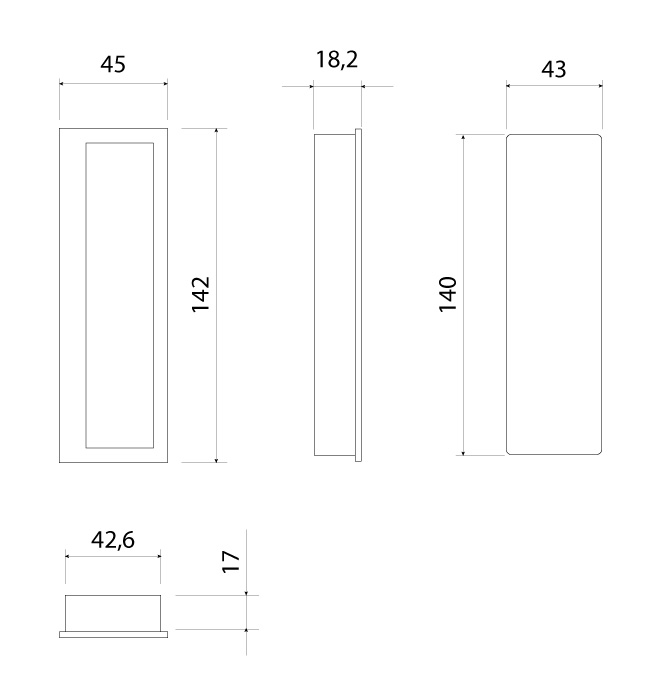 Ручка врезная мебельная Модель MB09052 MB0905200CL1 от магазина ЛесКонПром.ру