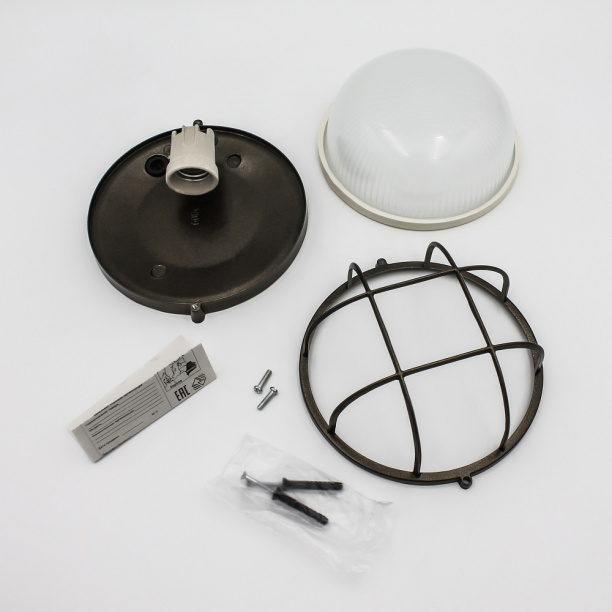 Светильник Свет Круг 1х60 Вт Е27 решетка IP54 бронза от магазина ЛесКонПром.ру