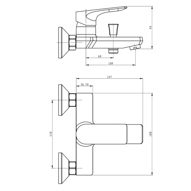 Смеситель для ванны Esko Eger от магазина ЛесКонПром.ру