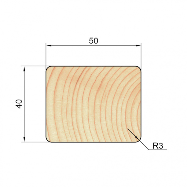 Брусок 40х50х3000 мм сосна сорт Экстра от магазина ЛесКонПром.ру