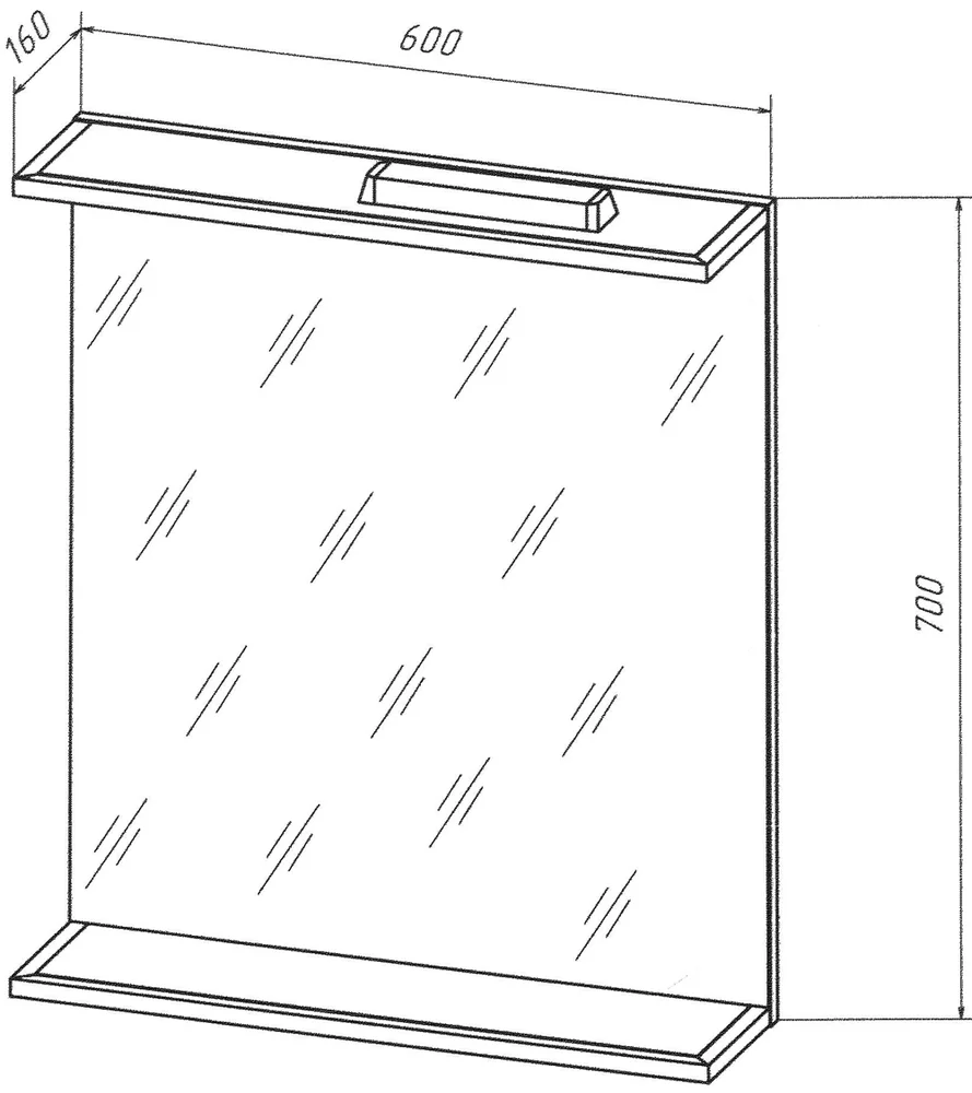 Зеркало Бриклаер Лофт 60 с полкой от магазина ЛесКонПром.ру