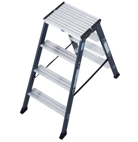 Стремянка алюминиевая анодированная Krause Sepro D 2х4 ступени (арт. 125811) от магазина ЛесКонПром.ру