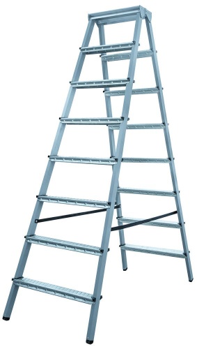 Стремянка стальная двухсторонняя Новая Высота 8 ступеней (арт. 1160208) от магазина ЛесКонПром.ру