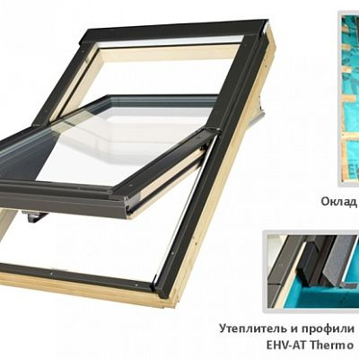 Мансардное окно Факро FTT U8 Thermo, 78x118 + XDK см от магазина ЛесКонПром.ру