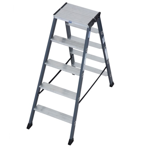 Стремянка алюминиевая анодированная Krause Sepro D 2х5 ступеней (арт. 125828) от магазина ЛесКонПром.ру