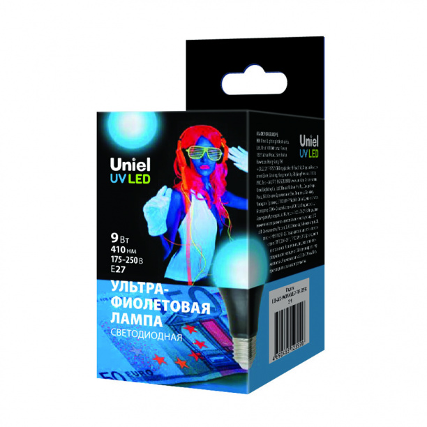 Светодиодная лампа Uniel 9 Вт E27 ультрафиолет от магазина ЛесКонПром.ру