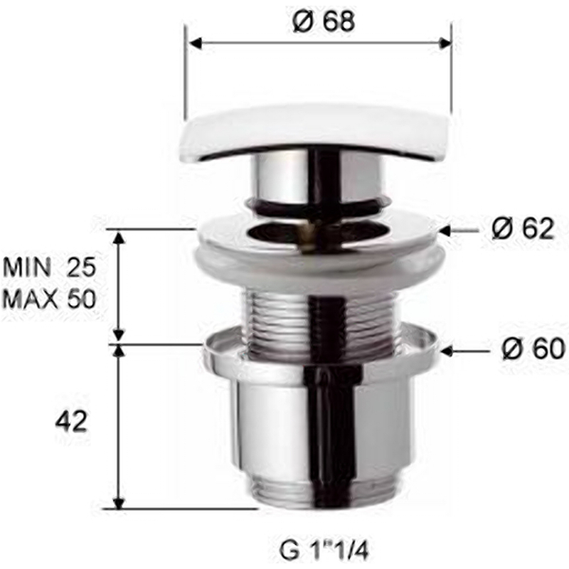 Донный клапан Remer 904SCC2114 click-clack Хром от магазина ЛесКонПром.ру