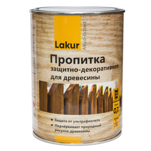 Пропитка для дерева декоративно-защитная алкидная Lakur палисандр 0,7 л от магазина ЛесКонПром.ру