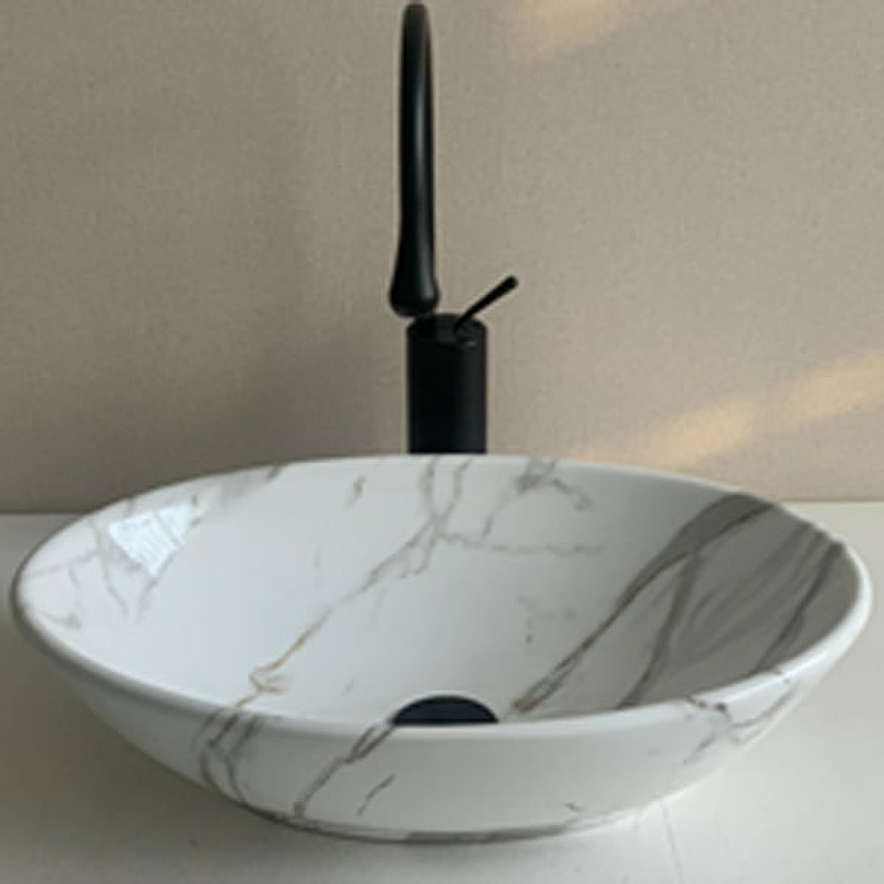 Раковина-чаша CeramaLux 52 D1147-505 Белый мрамор от магазина ЛесКонПром.ру