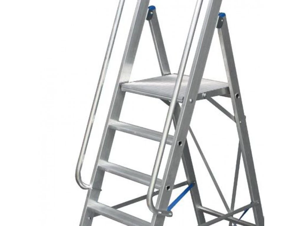 Стремянка алюминиевая Krause Stabilo с большой площадкой 9 ступеней (арт. 127792) от магазина ЛесКонПром.ру