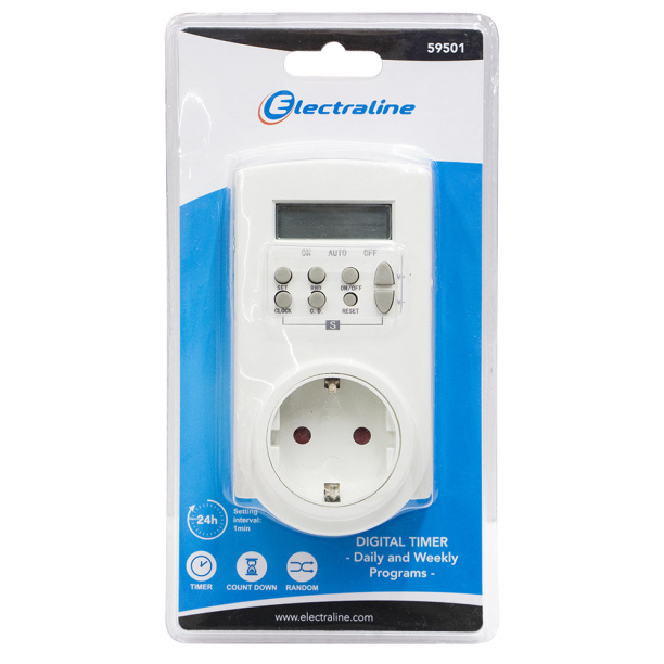 Цифровой таймер Electraline 7 дней от магазина ЛесКонПром.ру