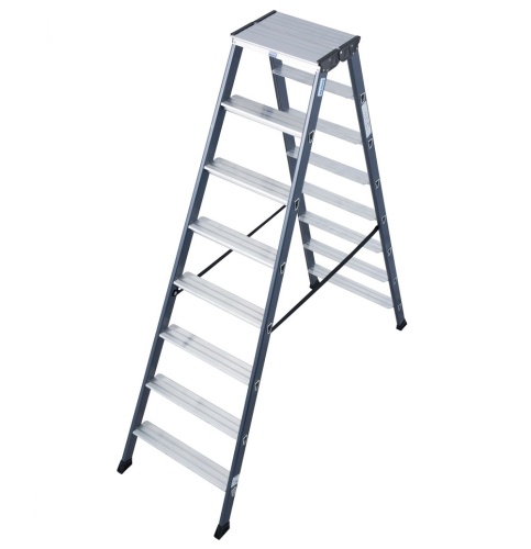 Стремянка алюминиевая анодированная Krause Sepro D 2х8 ступеней (арт. 125859) от магазина ЛесКонПром.ру