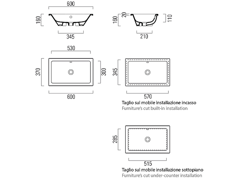 Раковина GSI Kube X 60 895311 Белая от магазина ЛесКонПром.ру