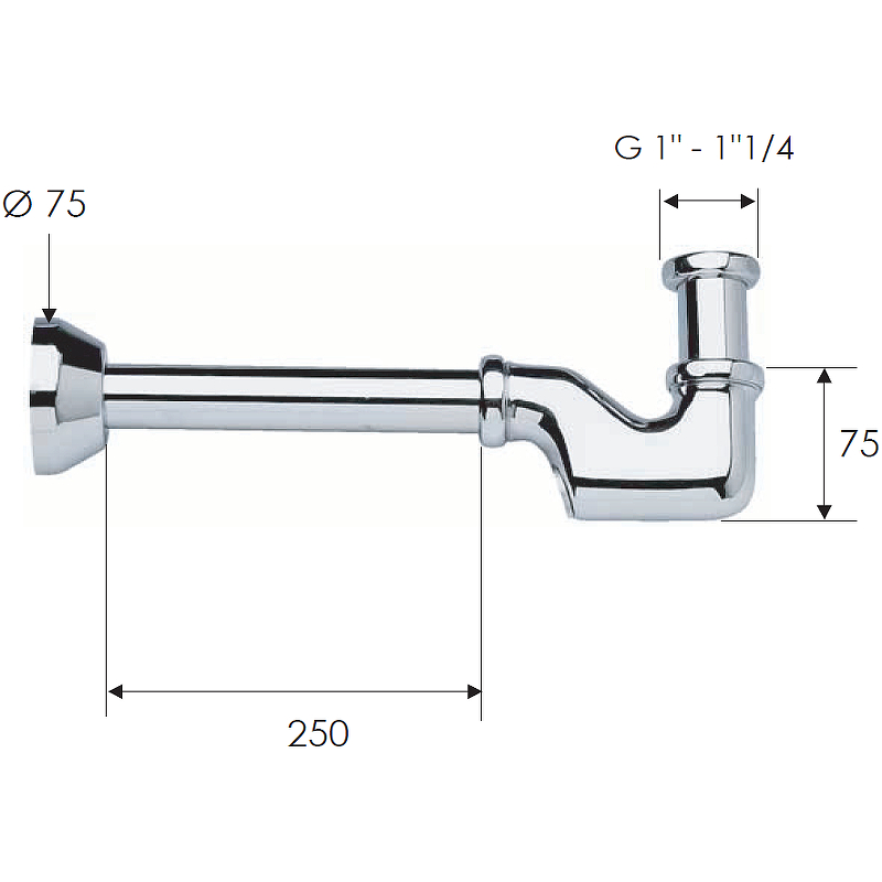 Сифон для раковины Remer 956114 Хром от магазина ЛесКонПром.ру