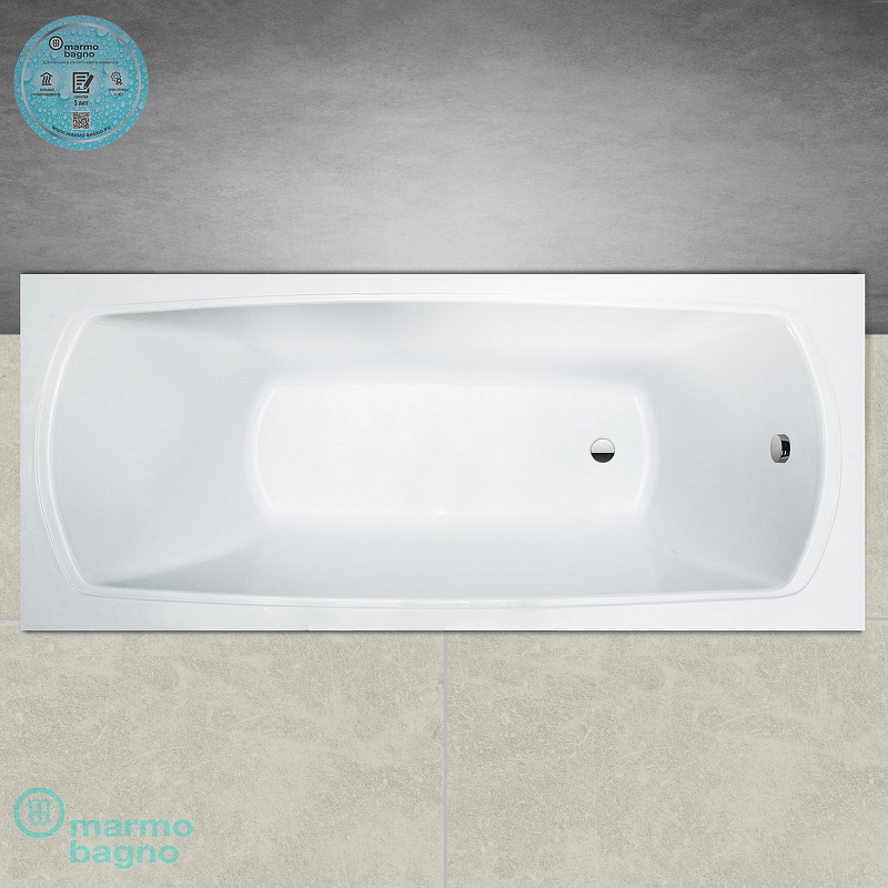 Ванна из литьевого мрамора Marmo Bagno Элза 180x75 MB-Э180-75 без гидромассажа от магазина ЛесКонПром.ру