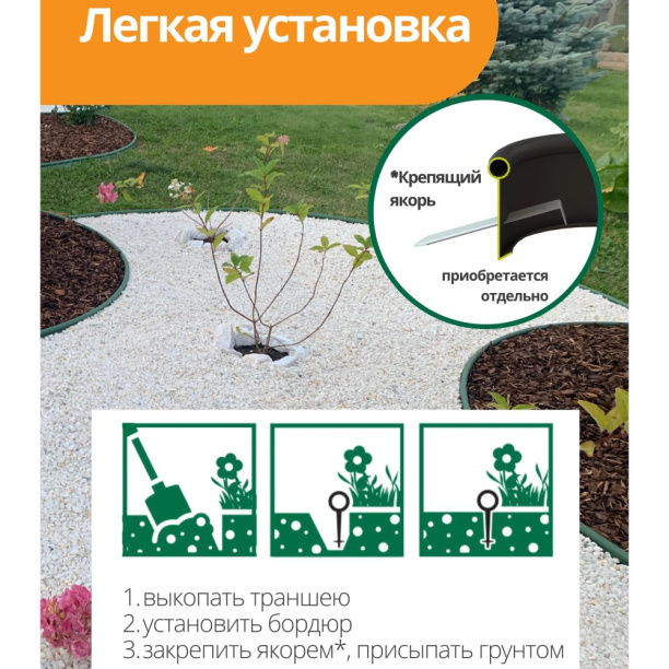 Бордюр Канта h10 см коричневый от магазина ЛесКонПром.ру