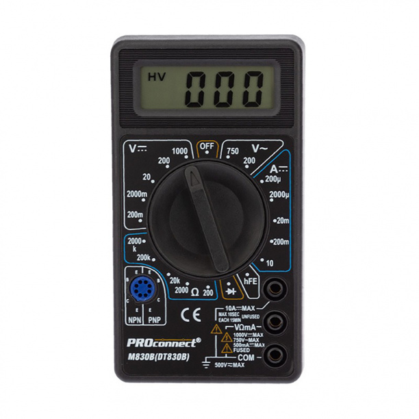 Мультиметр портативный PROconnect M830B (DT830B) от магазина ЛесКонПром.ру