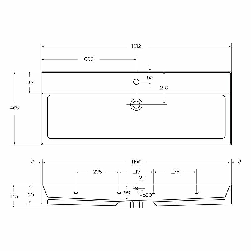 Раковина Cezares 120 CZR-MIL-120-LVB Белая от магазина ЛесКонПром.ру