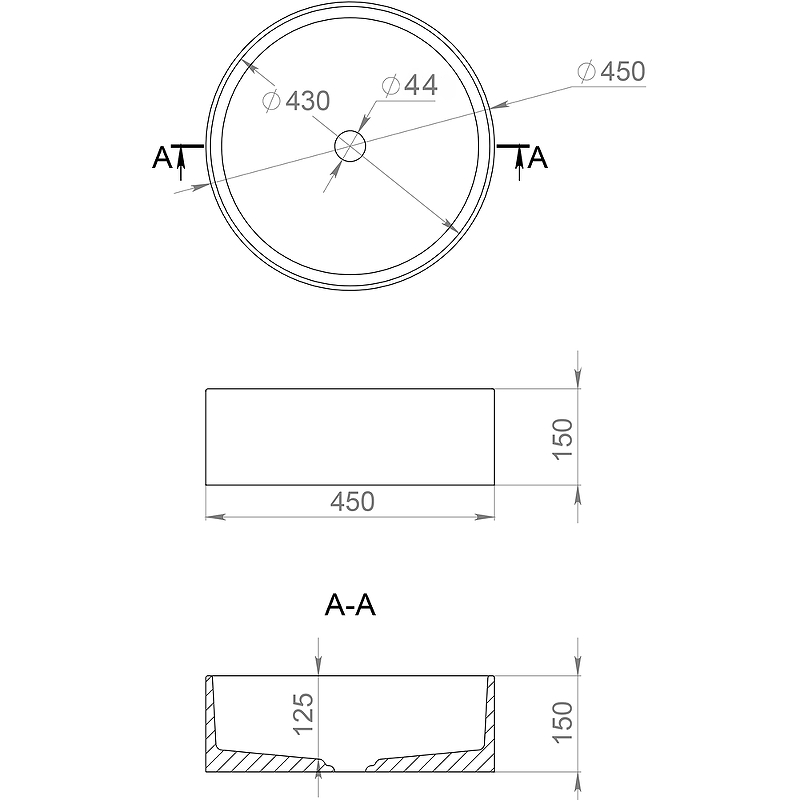 Раковина-чаша Salini Armonia 45 202 130112SM Белая матовая от магазина ЛесКонПром.ру