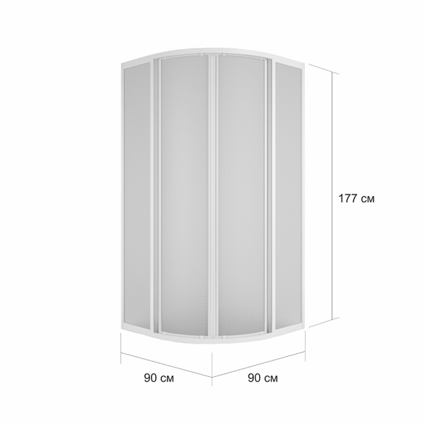 Душевой уголок Метакам 90х90х177 см полукруглый от магазина ЛесКонПром.ру