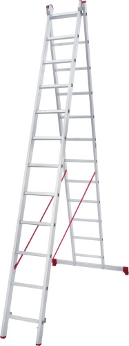 Лестница алюминиевая двухсекционная полупрофессиональная Новая Высота 2x12 арт. 2220212 от магазина ЛесКонПром.ру