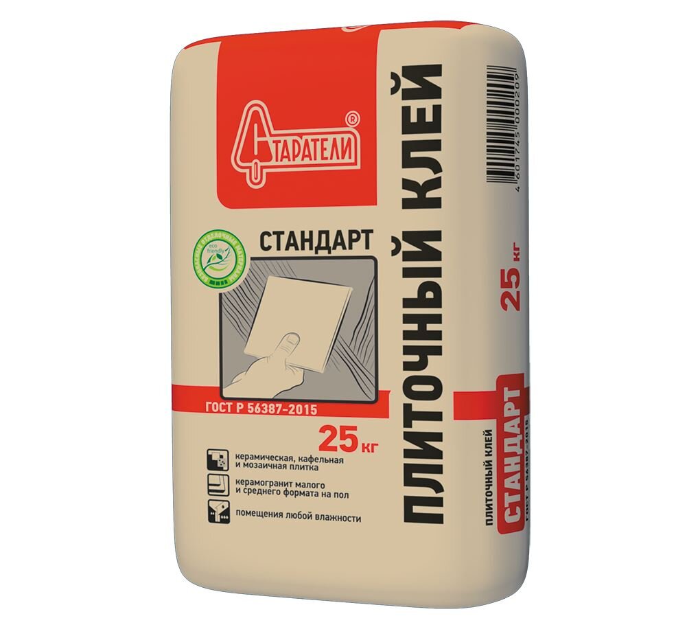 Клей плиточный Старатели Стандарт 25 кг от магазина ЛесКонПром.ру