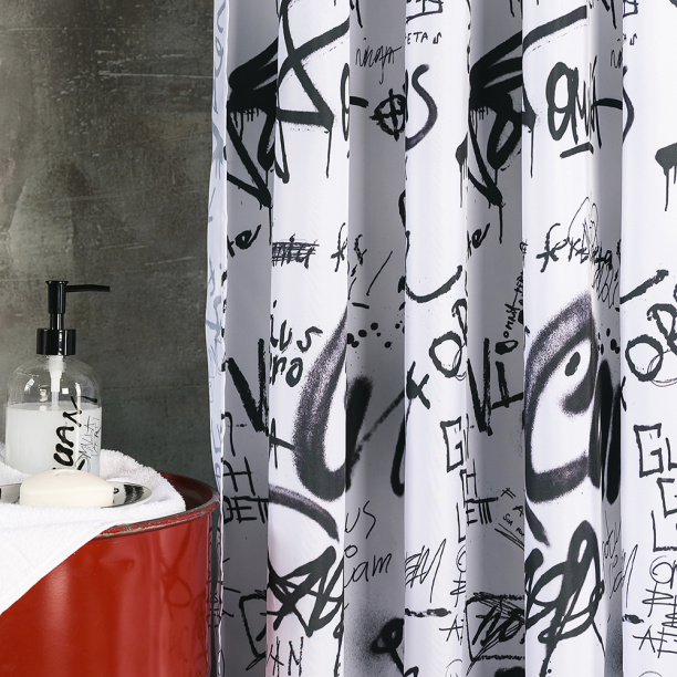 Штора для ванной Moroshka Graffity 180х180 см текстиль белая от магазина ЛесКонПром.ру