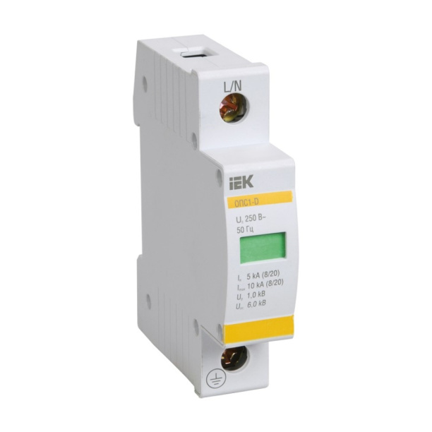 Ограничитель импульсных перенапряжений IEK на DIN-рейку 1п С от магазина ЛесКонПром.ру