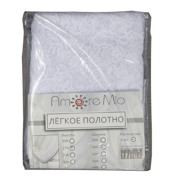 Штора-тюль Цветочки 300х270 см белая от магазина ЛесКонПром.ру