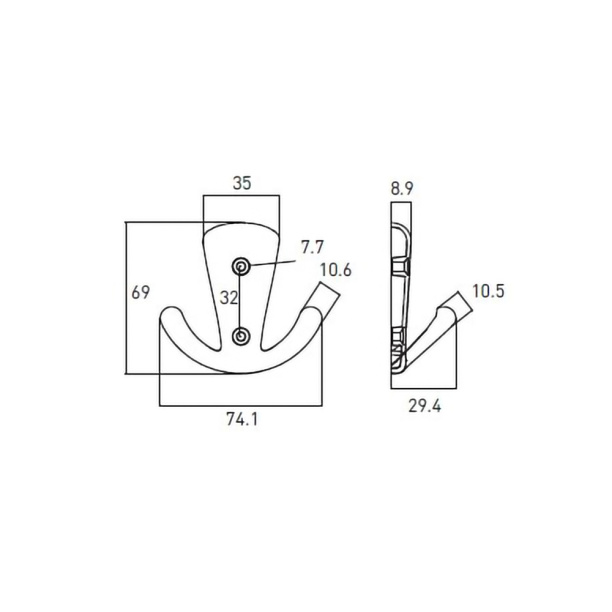 Крючок мебельный Edson N33 хром от магазина ЛесКонПром.ру
