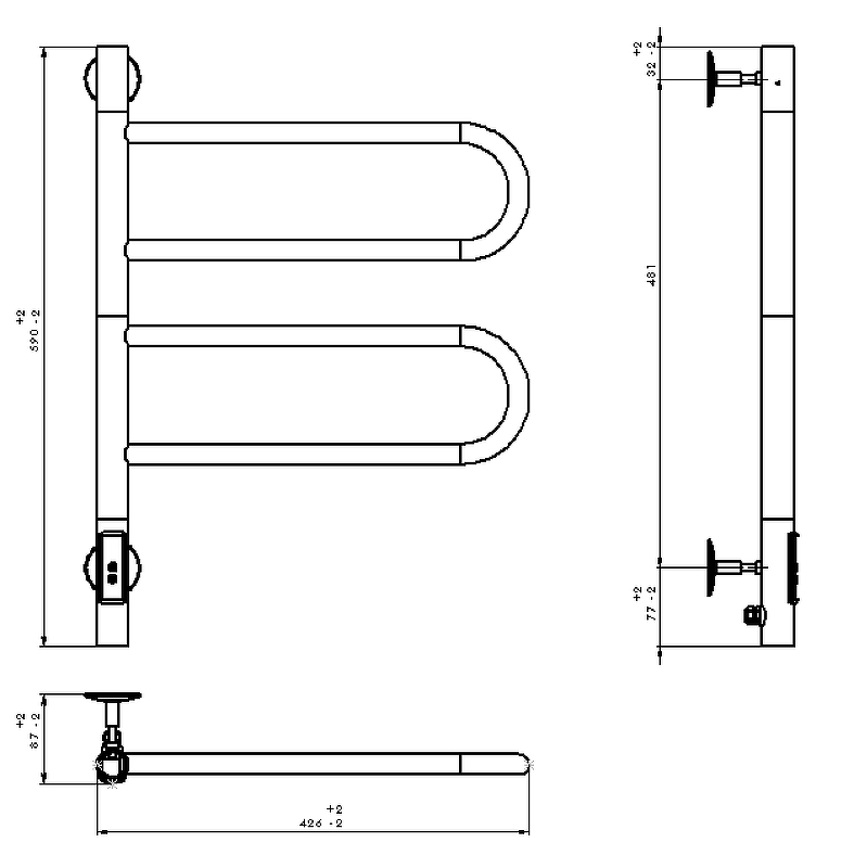 Электрический полотенцесушитель Vincea 44х60 VTD-1R1CE Хром от магазина ЛесКонПром.ру