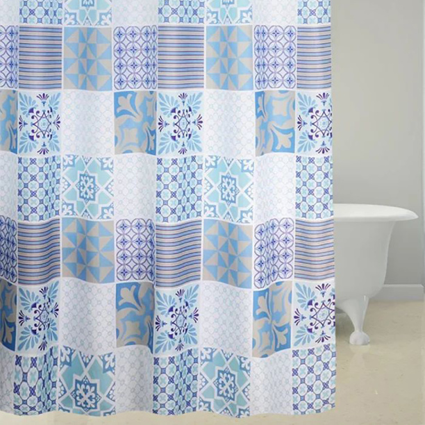Штора для ванной BATH PLUS Provence 180х200 см текстиль голубая от магазина ЛесКонПром.ру