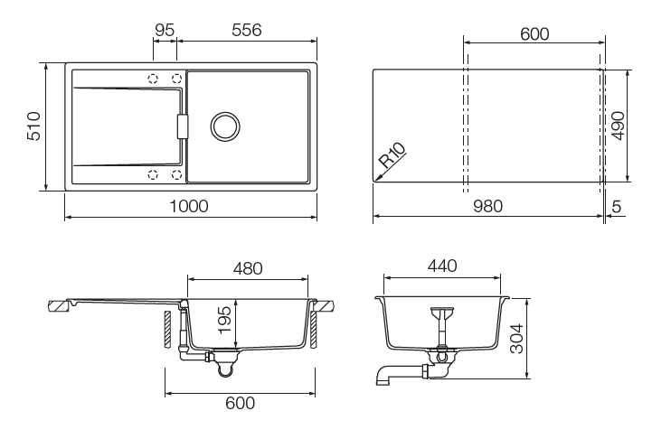 Кухонная мойка ETON 60D Large CRISTADUR 700923 SCHOCK от магазина ЛесКонПром.ру
