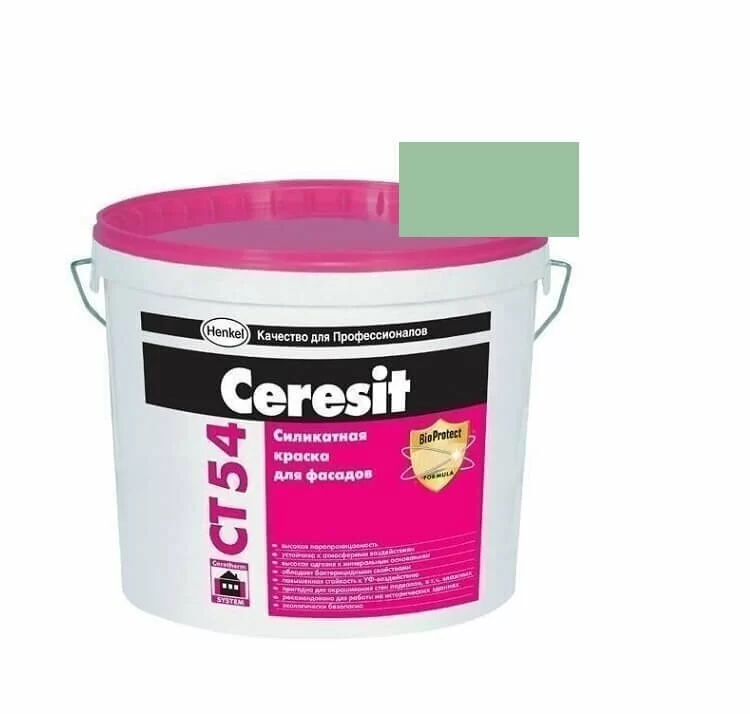 Краска фасадная силикатная CERESIT CT 54 колерованная Borneo 6 15 л от магазина ЛесКонПром.ру