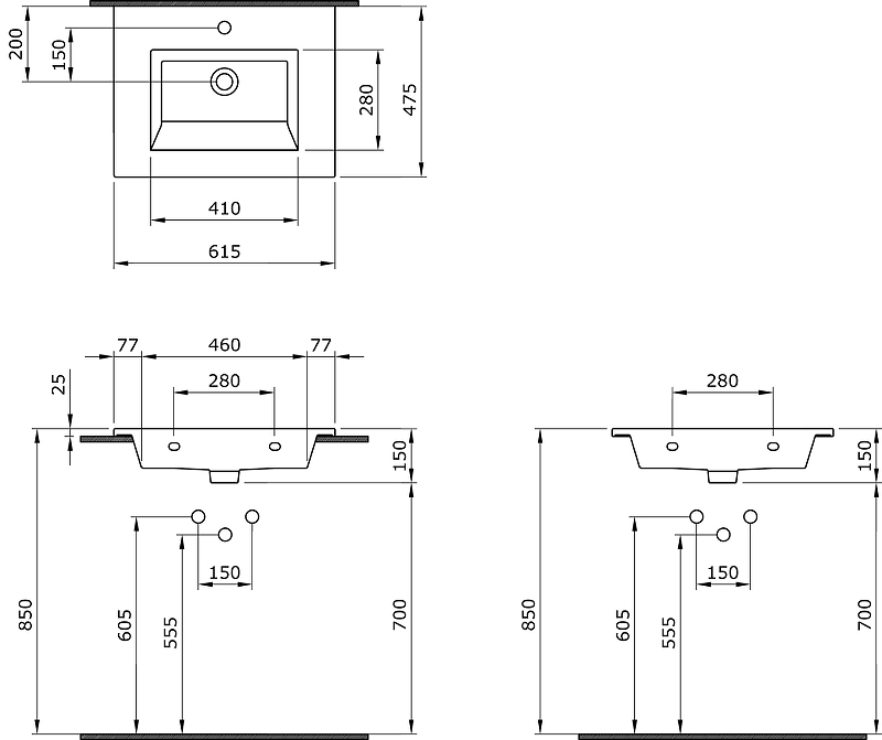 Раковина Berges Ego 61 182004 Белая глянцевая от магазина ЛесКонПром.ру