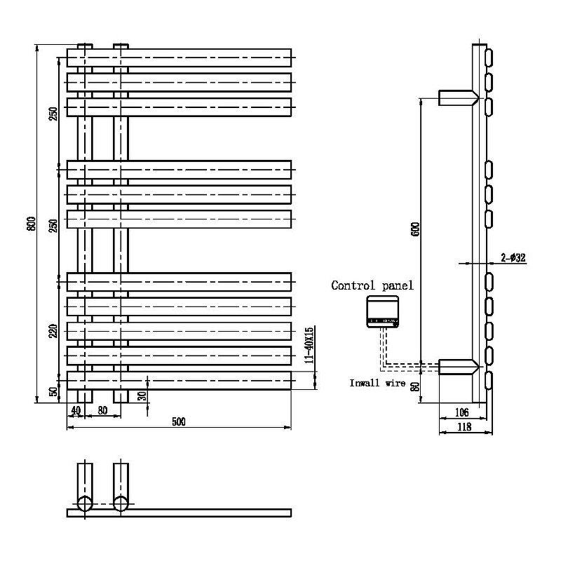 Электрический полотенцесушитель Boheme Venturo 723-CR Хром от магазина ЛесКонПром.ру