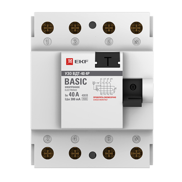 УЗО электронное EKF 4п 300 мА 40 А АС от магазина ЛесКонПром.ру