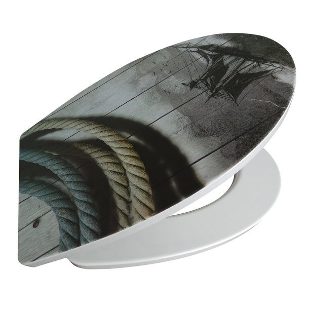 Сиденье для унитаза дюропласт микролифт декор Канаты от магазина ЛесКонПром.ру