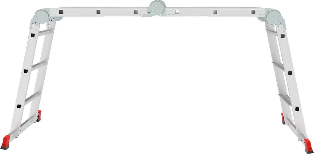 Профессиональная алюминиевая лестница-трансформер с развальцованными ступенями, ширина 500 мм NV3324 НОВАЯ ВЫСОТА 4Х3 арт.3324403 от магазина ЛесКонПром.ру