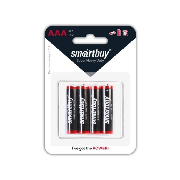 Батарейка солевая R03(ААА) Smartbuy 4 шт от магазина ЛесКонПром.ру