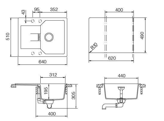 Кухонная мойка MANHATTAN 40D CRISTALITE 701008 SCHOCK от магазина ЛесКонПром.ру