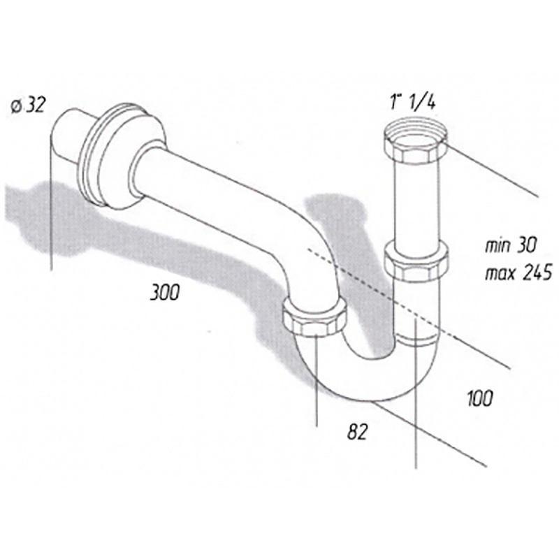 Сифон для раковины Migliore Ricambi 17914 Бронза от магазина ЛесКонПром.ру