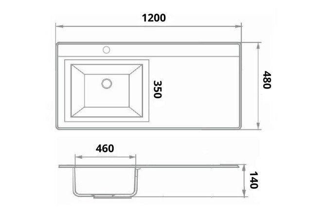 Умывальник встраиваемый сверху Gamma правое крыло 80538150 от магазина ЛесКонПром.ру
