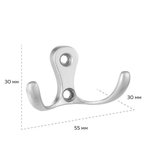 Крючок мебельный KERRON 0010 матовый хром от магазина ЛесКонПром.ру