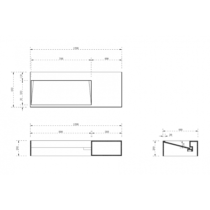 Раковина Abber Stein 120 AS2640L подвесная Белая от магазина ЛесКонПром.ру