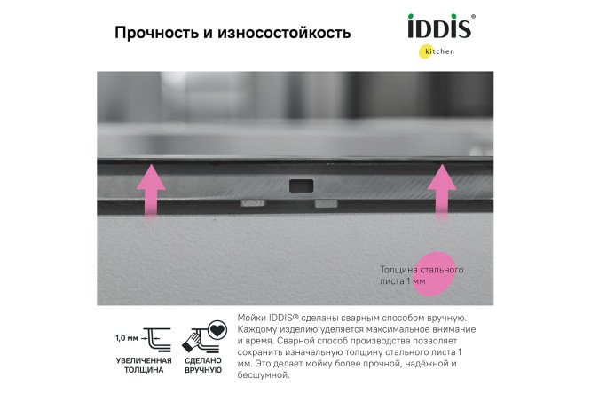 Мойка врезная IDDIS Haze 80550596 от магазина ЛесКонПром.ру